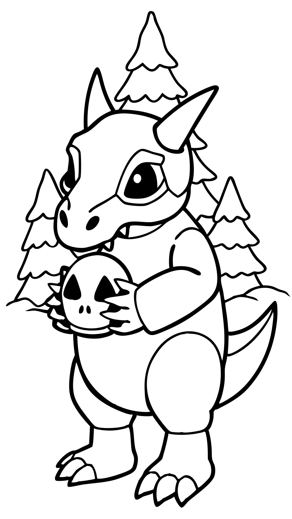 cubone coloring page